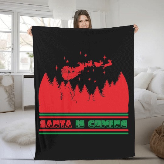Santa is coming Fleece Blankets