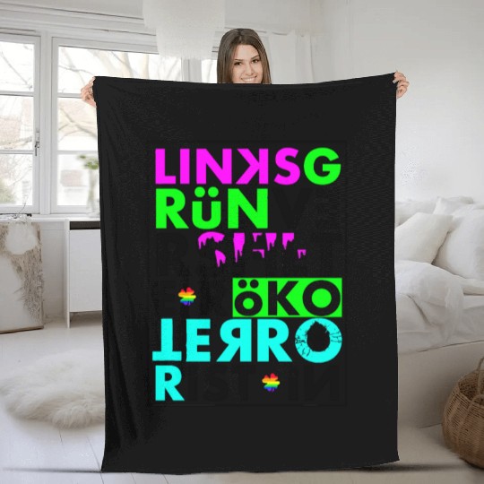 left green sapled eco terrorist Fleece Blankets