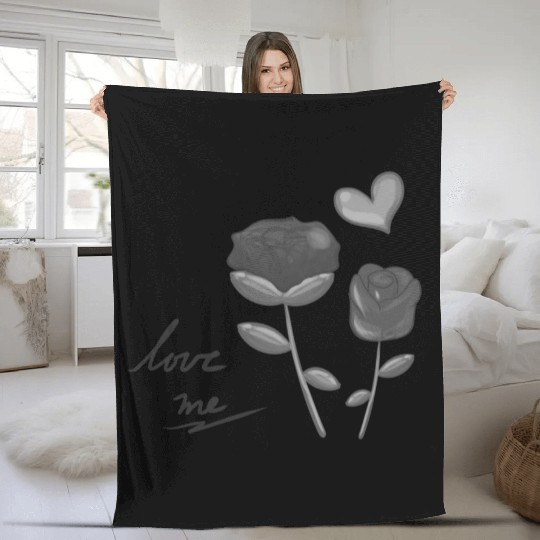 two flowers nature plant flower grey Fleece Blankets