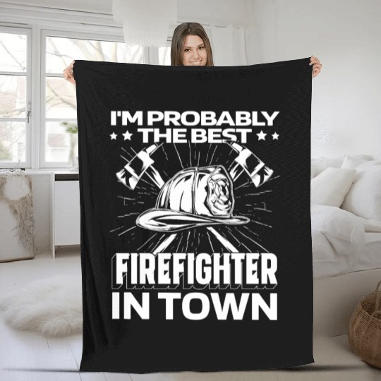 Firefighter Thin Red Line Helmet Fleece Blankets