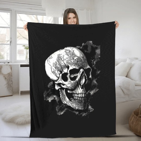 Fancy Pirate Skull Fleece Blankets