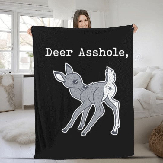 DEER ASSHOLE Fleece Blankets