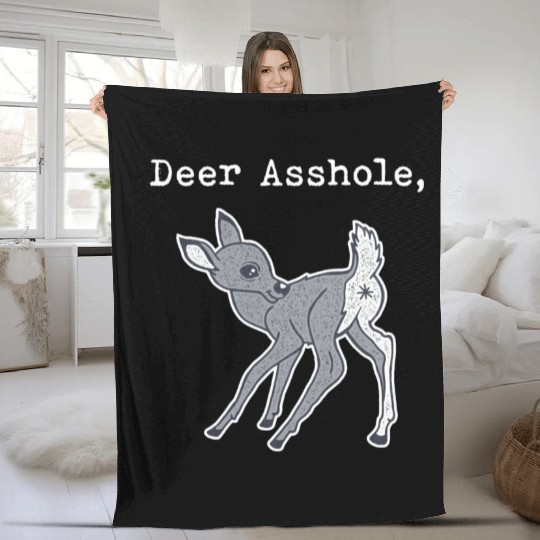 DEER ASSHOLE Fleece Blankets