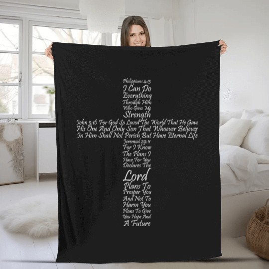 Christian Religious Faith Cross Of Inspiration Fleece Blankets