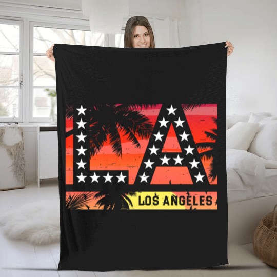 Los Angeles LA California Gift Fleece Blankets