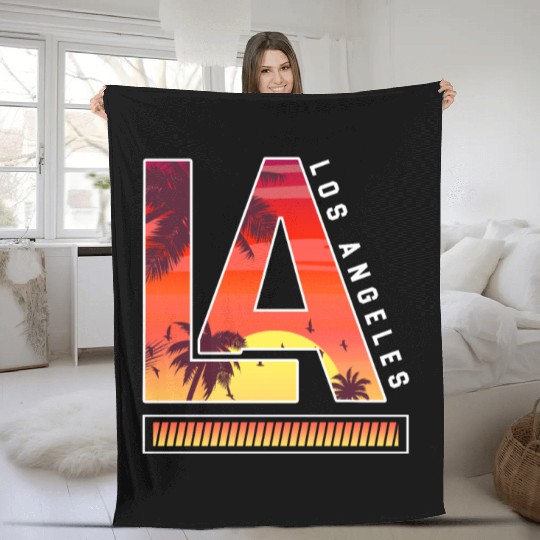 Los Angeles LA California Gift Fleece Blankets