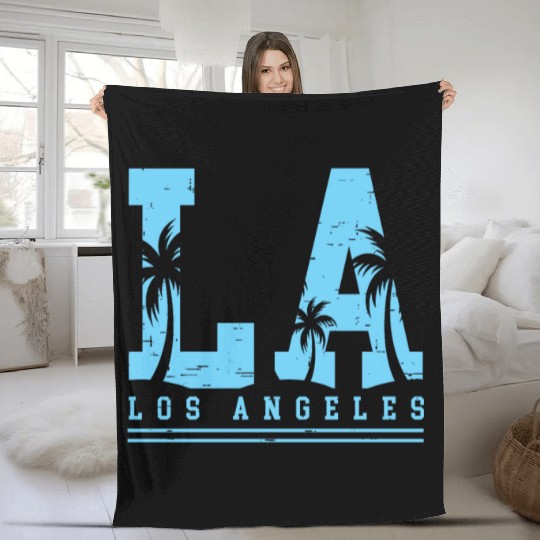 Los Angeles LA California Gift Fleece Blankets