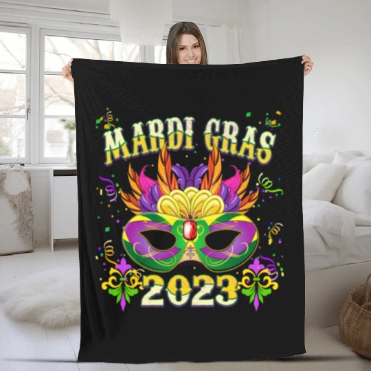New Orleans Mardi Gras Festival 2023 Fleece Blankets