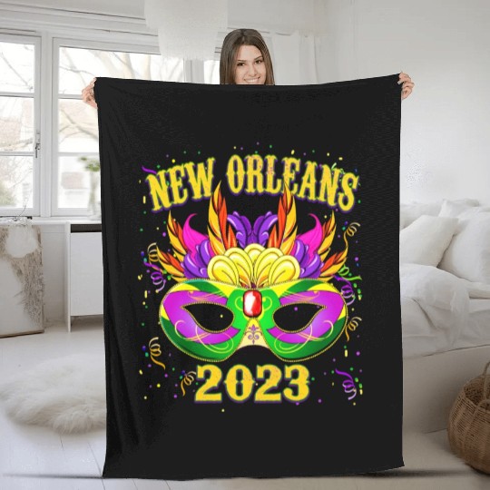 New Orleans Mardi Gras 2023 Fleece Blankets