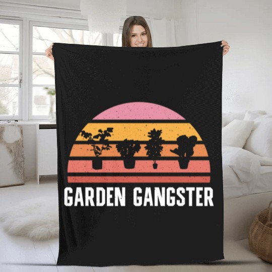 GARDEN GANGSTER I Plants Gardener Gardening Fleece Blankets