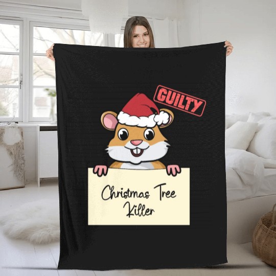 Hamster christmas funny prison Fleece Blankets
