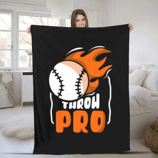 Throw Pro Baseball Pitcher Hobby Player Sayings Fleece Blankets