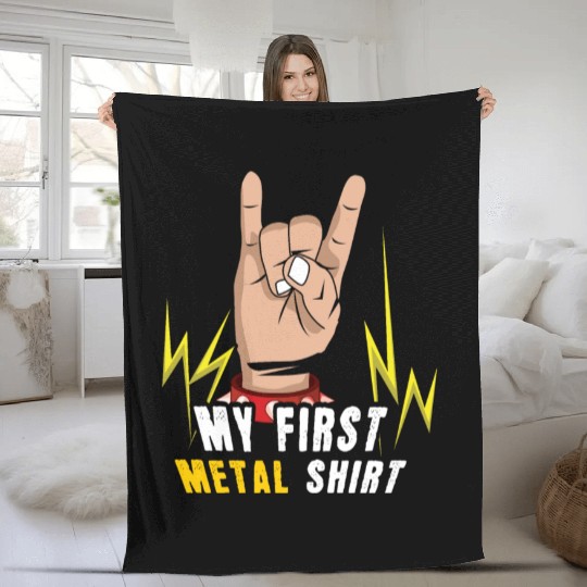 Rock Sign Rocker Hand Metal Kid First Metal Fleece Blankets