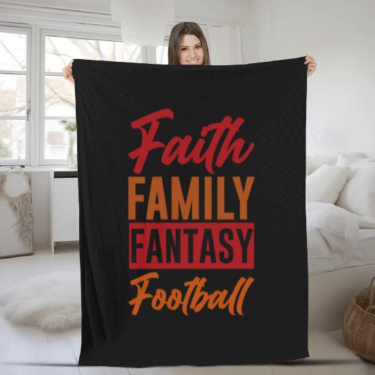 Faith Family Fantasy Football 4 Fleece Blankets