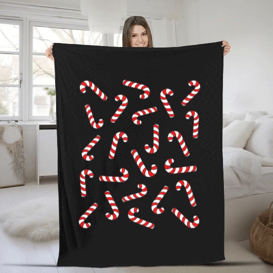Christmas Candy Cane Kids Candy Canes Pajamas Fleece Blankets