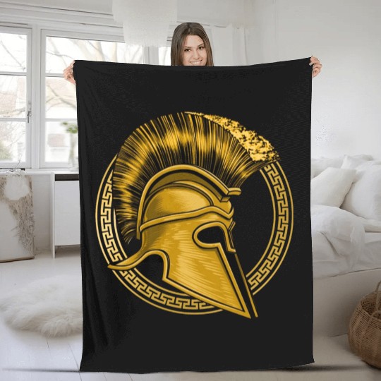 Gold Gladiator Sparta Greek Gym Workout Fleece Blankets