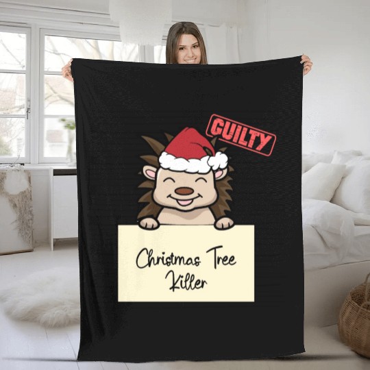 Hedgehog christmas funny prison Fleece Blankets