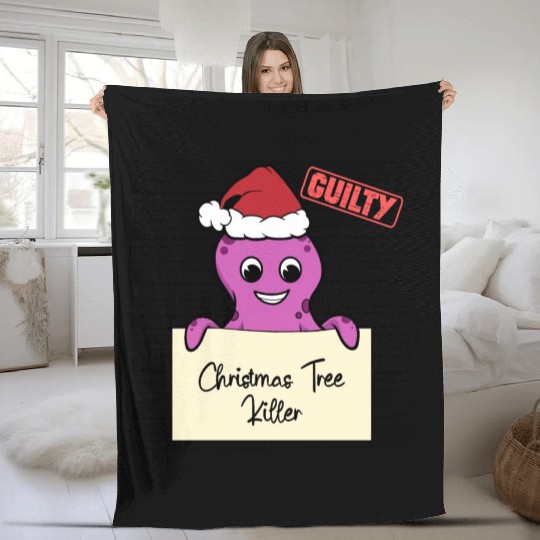 Octopus christmas funny prison Fleece Blankets