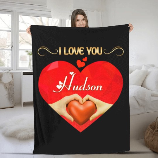 I love you Hudson Fleece Blankets
