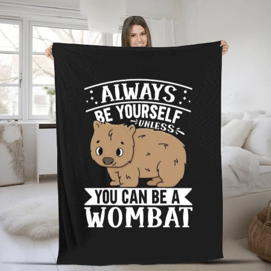 Native Australian Animal Lovers Cute Wombat Fleece Blankets