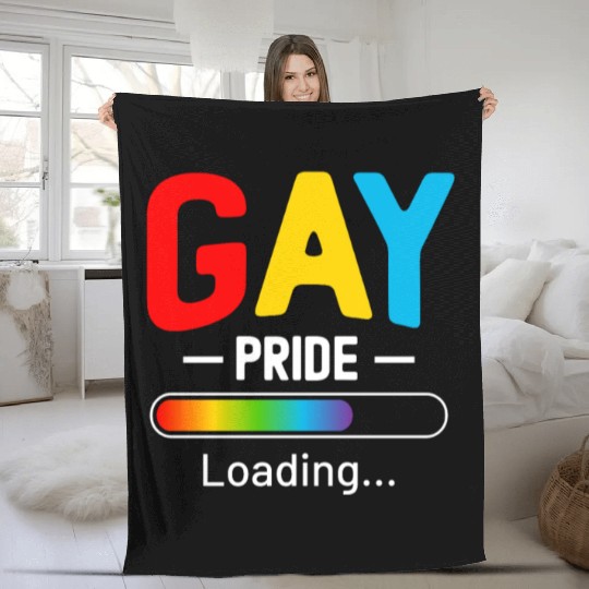Gay Pride Loading LGBT Design Fleece Blankets