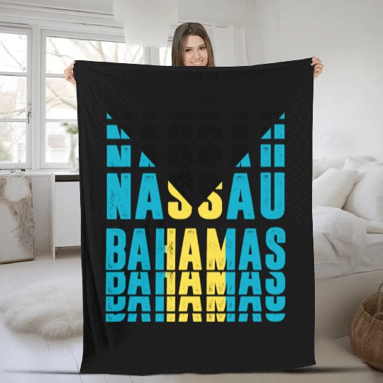 Nassau Bahamas flag design Fleece Blankets