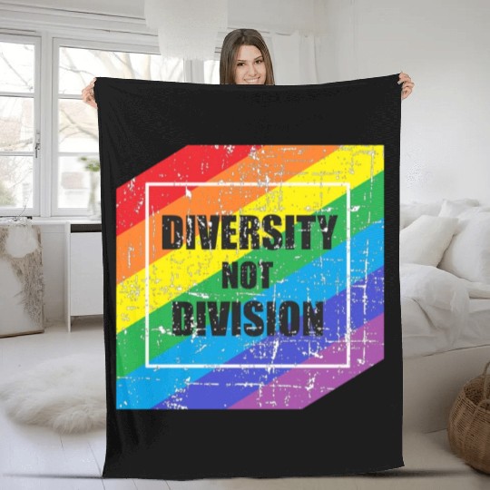 Diversity not Division Peace Love Inclusionn Human Fleece Blankets