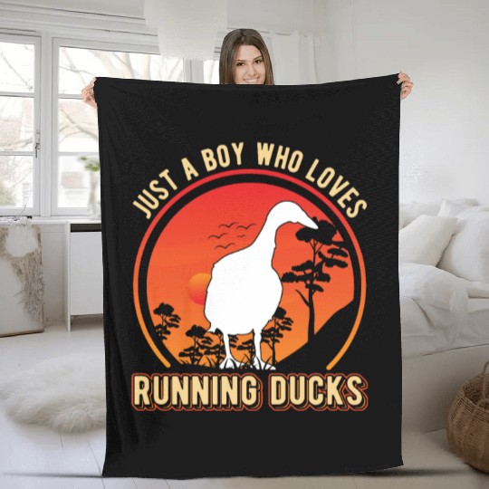 Indian Runner Duck Young Bottle Fleece Blankets