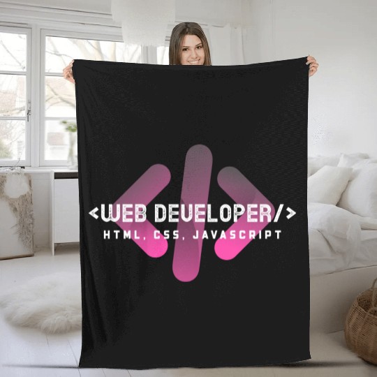 Web Developer Typography (HTML, CSS, JavaScript) Fleece Blankets