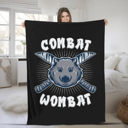Combat Wombat For A Wombats Lover Fleece Blankets