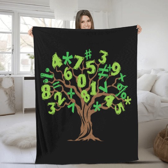Math Tree Math Tree Mathematics Fleece Blankets