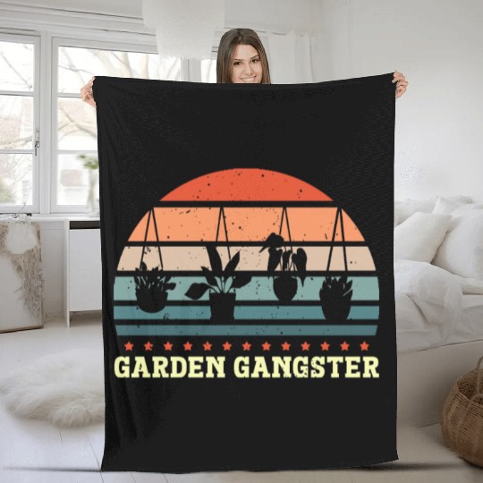 GARDEN GANGSTER I Plants Gardener Gardening Fleece Blankets