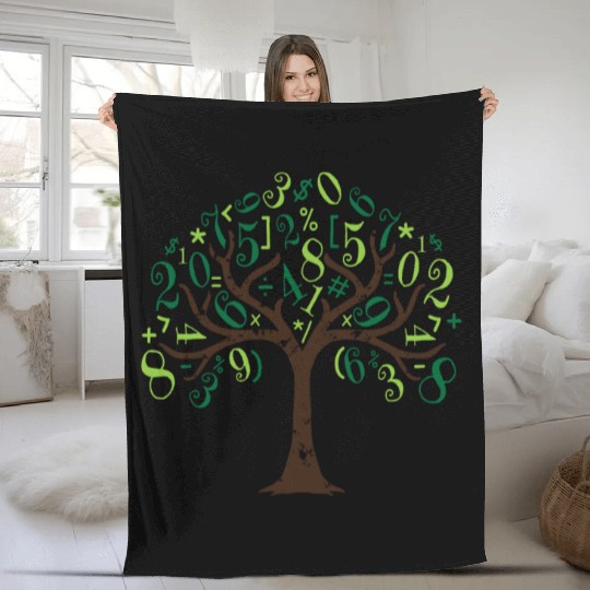 Math Tree Math Tree Mathematics Fleece Blankets