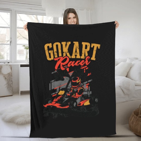Go kart racer Be fast or be last - go kart Fleece Blankets