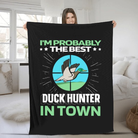 Duck Hunting Funny Fleece Blankets