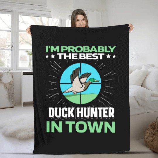 Duck Hunting Funny Fleece Blankets