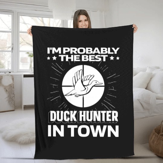 Duck Hunting Funny Fleece Blankets