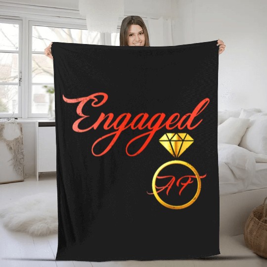 engaged af engagement valentines day Fleece Blankets