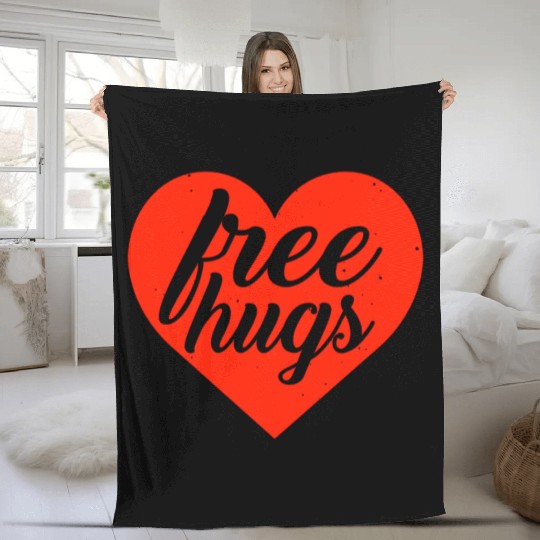 free hugs valentines day Fleece Blankets