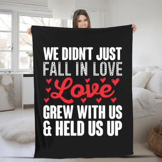 Love held us up meme Fleece Blankets