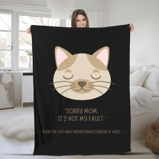 The perfect Cat Mom Fleece Blankets