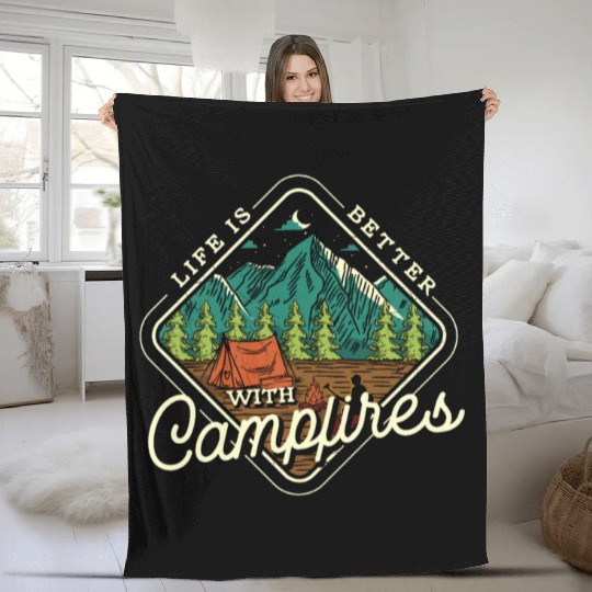 Life Is Better With Campfires Fleece Blankets