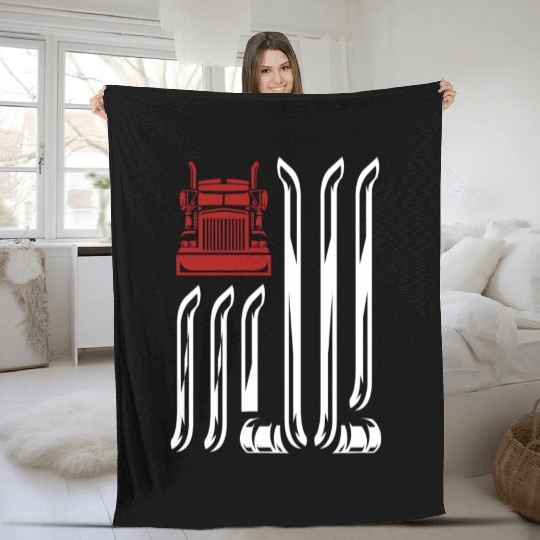 Truck Driver US FLAG, Truck, Trucker Dad Fleece Blankets