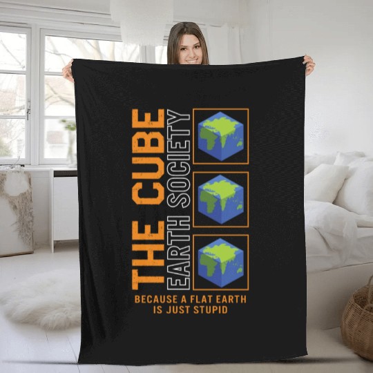 Earth Fleece Blankets, The Cube Earth Society Earth Fleece Blankets,