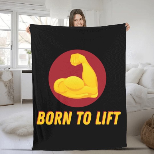 BORN TO LIFT GYM WORKOUT ACHIEVEMENT Fleece Blankets