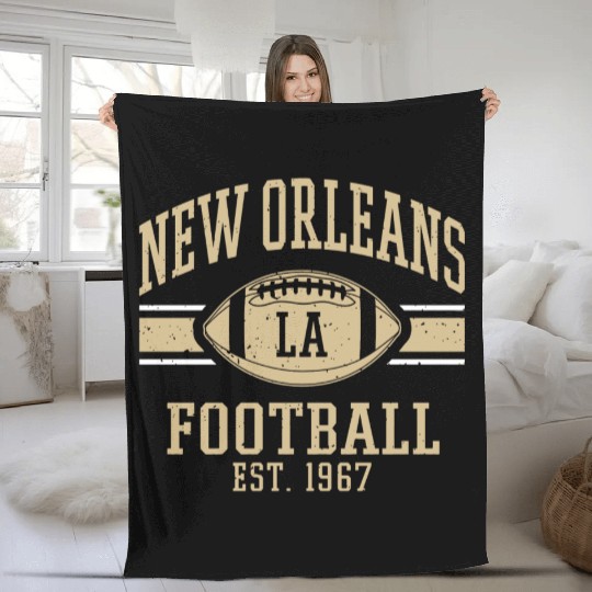 New Orleans Football Vintage Louisiana Nola Saint Fleece Blankets