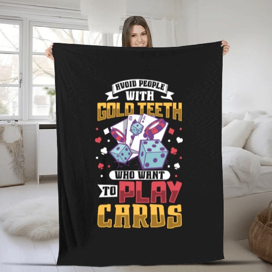 Poker Casino Poker Player Gambling Roulette Gift Fleece Blankets