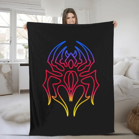 spider tribal Fleece Blankets