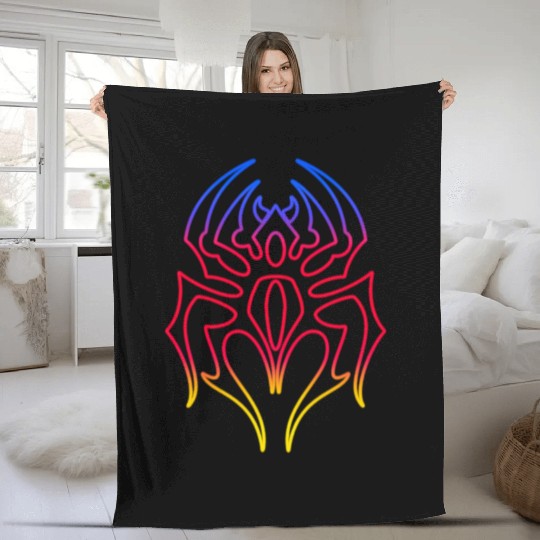 spider tribal Fleece Blankets