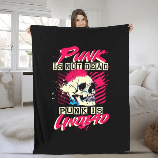 Punk Is Not Dead Punk Is Undead Emo Punk Music Fleece Blankets